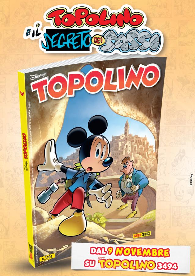 La cover del fumetto Topolino e il segreto dei Sassi