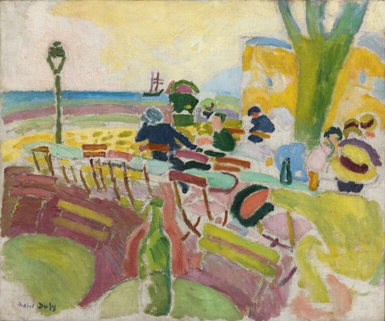 Raoul Dufy, La terrazza sulla spiaggia, 1907, Olio su tela 46x55 cm MAM Paris Paris Musées / Musée d'Art Moderne Droits d'auteur © ADAGP © Raoul Dufy by SIAE 2022