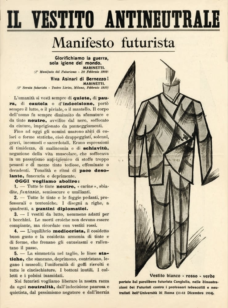 Riflessioni sulla moda del manifesto futurista del 1909