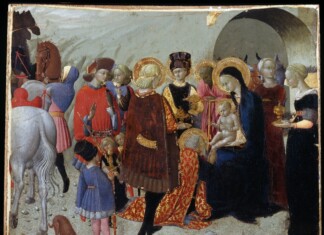 Sassetta, Adorazione dei Magi, 1433 circa, tempera e oro su tavola. Siena, Palazzo Chigi Saracini, inv. 98 MPS