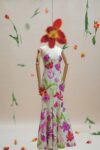 Silk maxi dress with the Durushewar print (1986). © Guido Taroni