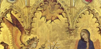 Simone Martini, Annunciazione, particolare