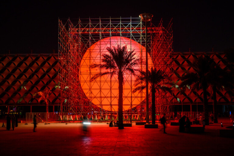 Installation of artwork Earth by artist Spy at King Fahad National Library in Riyadh, Kingdom of Saudi Arabia, on October 26, 2022 as part of the Noor Riyadh Festival 2022. Photo by Ammar Abd Rabbo/ABACAPRESS.COM