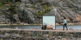 Alicja Kwade, Big Be-Hide, 2019. Installation view from Helsinki Biennial 2021Courtesy Helsinki Biennial. Photo Maija Toivanen.