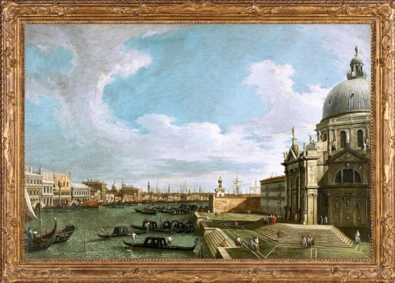 Canaletto, and studio (Venice, 1697-1768), The entrance to the Grand Canal towards the Riva degli Schiavoni. Courtesy Ars Antiqua, Milano