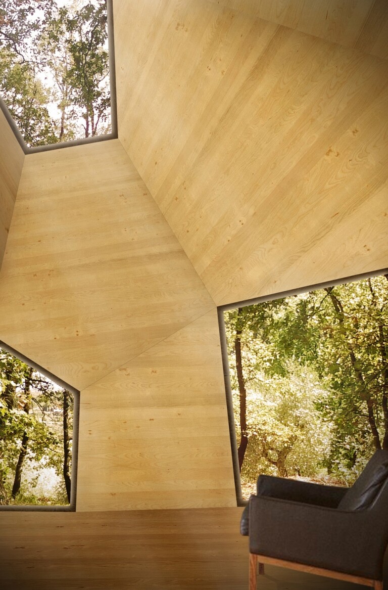 ATELIER LRA – Lapo Ruffi e Vanessa Giandonati, M Pavilion – Padiglione nel bosco, Pistoia (PT), 2012, l’interno