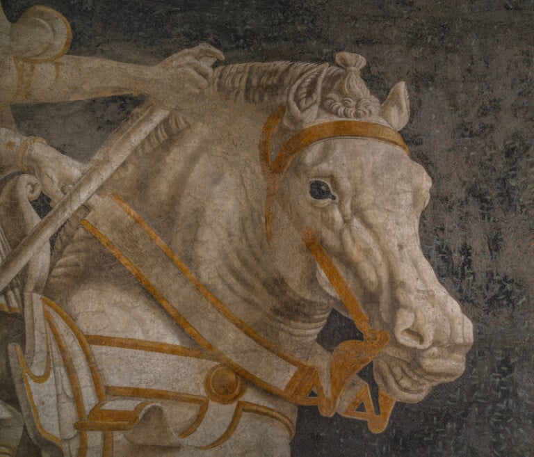 Andrea del Castagno, monumento equestre a Niccolò da Tolentino, affresco, 1455, 833 x 512 cm, navata sinistra della Cattedrale di Firenze. Courtesy: Opera di Santa Maria del Fiore, ph. Antonio Quattrone