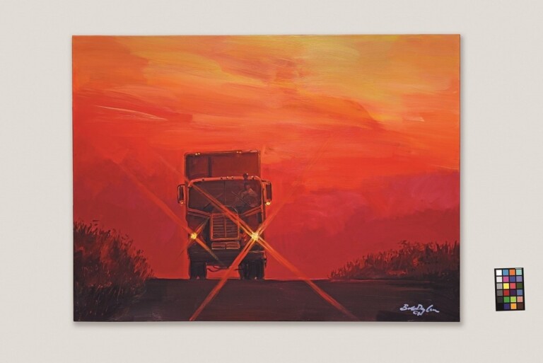 Bob Dylan, Red Sunset, 2019, Acrilico su tela