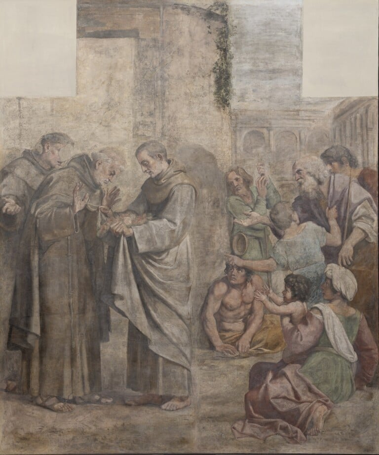 Miracolo dei fiori Affresco trasportato su tela, 301,2 x 252,3 x 3,6 cm Museo Nacional de Arte de Cataluña, inv. 005677 - 000. Depósito de la Rea l Academia de Bellas Artes de Sant Jordi