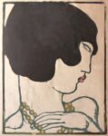 Emilio Mantelli, Ritratto di donna con collana di perle, xilografia a colori, 1914 1915 circa. Collezione Conforto Pagano, Milano