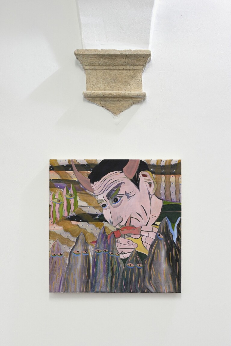 Giulia Mangoni, Pupanaro (protetto), 2022, olio su tela, 50x50 cm. Photo Roberto Apa