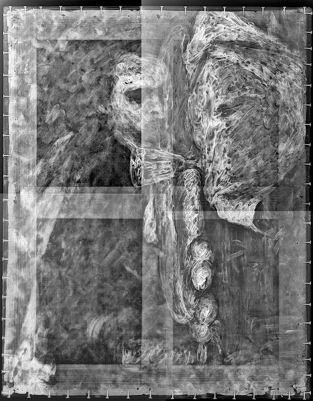 Il ritratto emerso sotto "Natura morta con pane e uova" di Cézanne © CAM