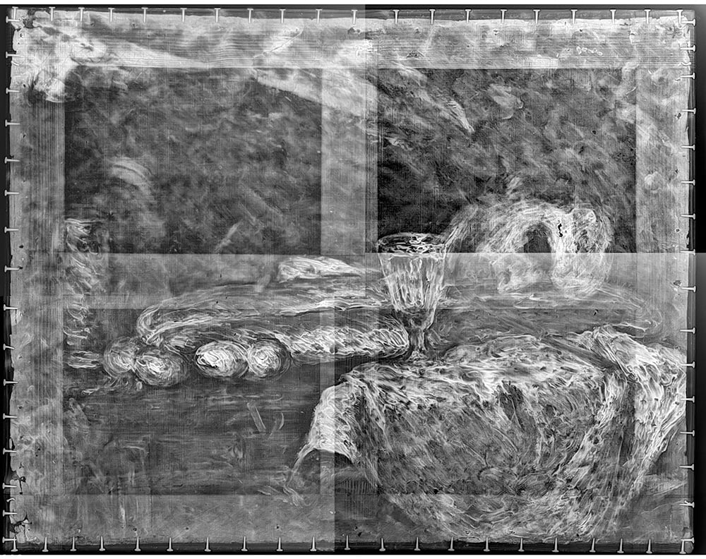 Il ritratto emerso sotto "Natura morta con pane e uova" di Cézanne © CAM