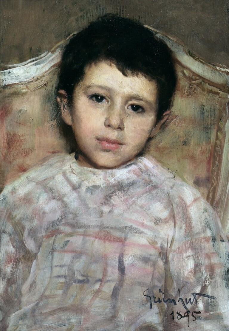 Isidoro Grünhut, Ritratto di bambino, 1895, olio su tela, 52x34 cm. Courtesy Civico Museo Revoltella, Trieste