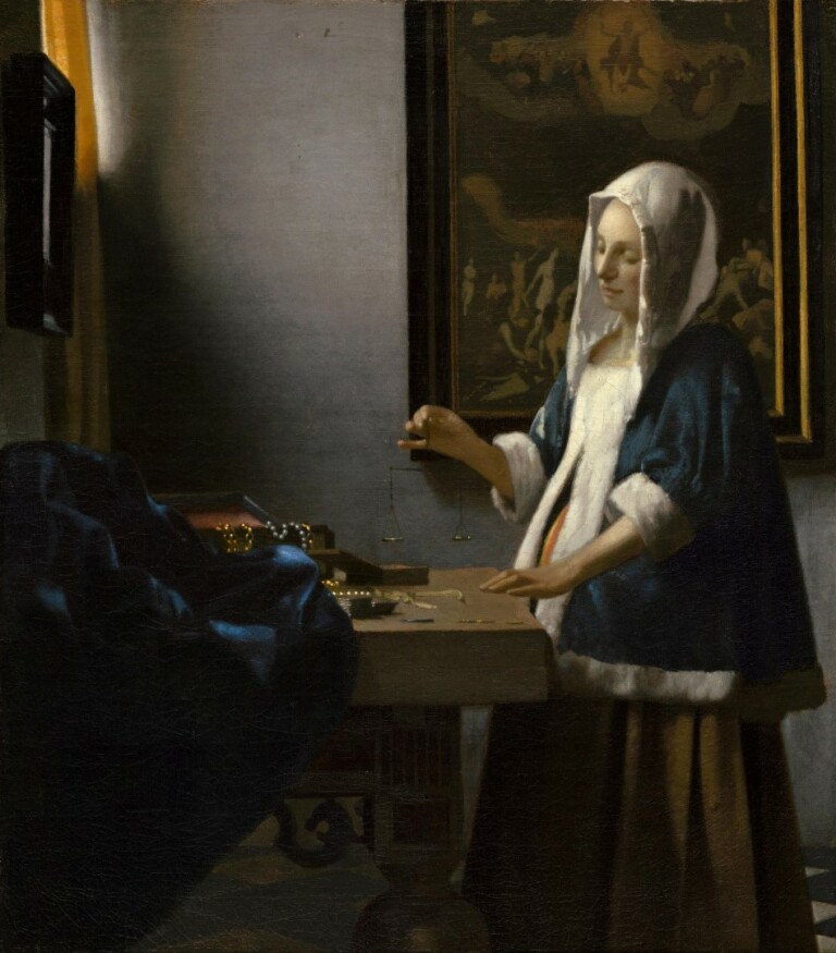 Jan Vermeer, Donna che regge una bilancia, 1662 64, National Gallery of Art, Washington (courtesy Rijksmuseum)