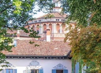 La vista sulla Casa degli Atellani e Santa Maria delle Grazie dalla Vigna di Leonardo