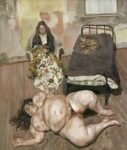 Lucian Freud, Evening in the Studio, 1993 ,Oil on canvas, 200 x 169 cm, The Lewis Collection © The Lucian Freud Archive. All Rights Reserved 2022, Bridgeman Images