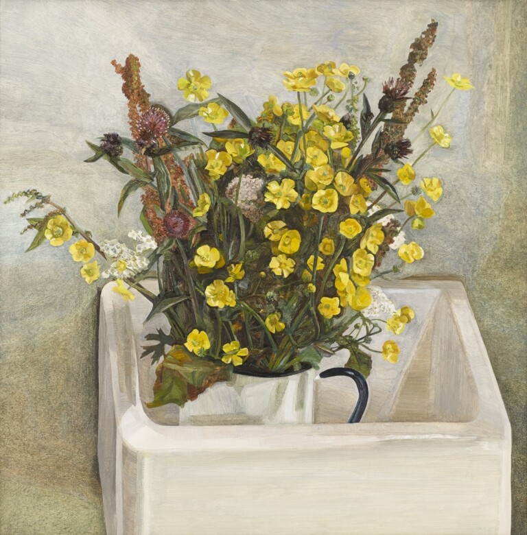 Lucian Freud, Buttercups, 1968, oil on canvas, 61 x 61 cm, private collection © The Lucian Freud Archive. All Rights Reserved 2022, Bridgeman Images