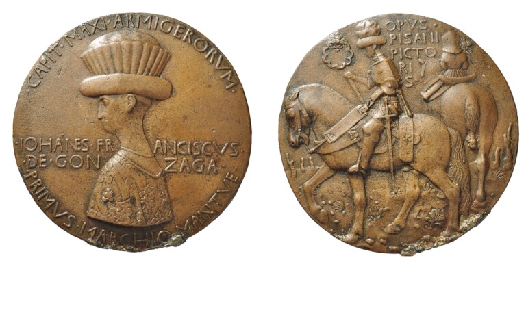 Antonio di Puccio, detto Pisanello, Gianfrancesco Gonzaga / Il marchese a cavallo, 1445-1447, bronzo, fusione, diametro 99 mm, Gabinetto Numismatico e Medagliere, Castello Sforzesco-© Comune di Milano