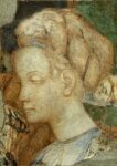 Antonio di Puccio, detto Pisanello, Testa di donna, 1430-1435, Dipinto murale staccato, 24 x 17 cm, Roma, VIVE – Vittoriano e Palazzo Venezia