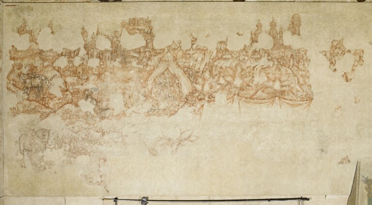 Pisanello, Paesaggio con cavalieri, sinopia, 1430-1433, pittura murale strappata, affresco, Mantova, Palazzo Ducale. Foto di Ghigo Roli per MiC, Palazzo Ducale di Mantova
