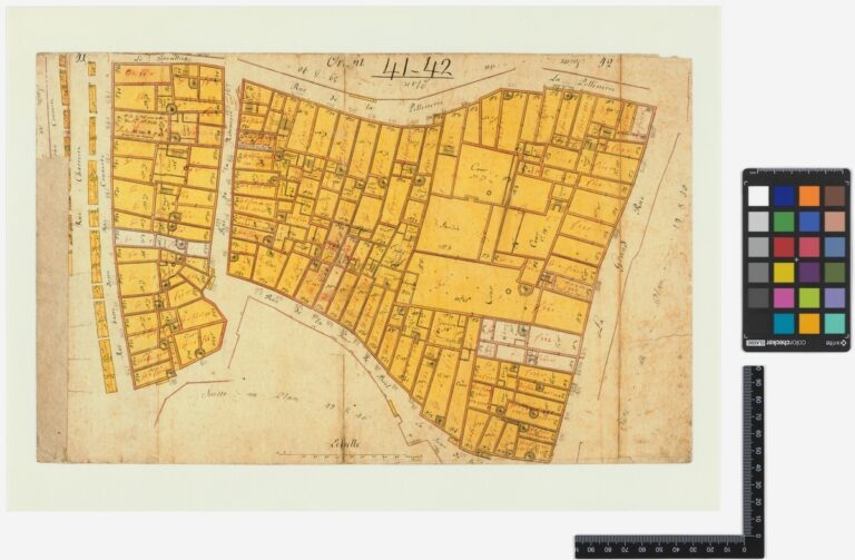 Plan Billon”, mappa catastale, Ginevra, 1726 (gta Archiv / ETH Zürich, Plansammlung Städtebau / Archives d'Etat de Genève – Cadastre A2)