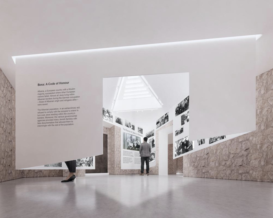 Un rendering della sala dedicata alla Seconda Guerra Mondiale. Courtesy Kimmel Eshkolot Architects