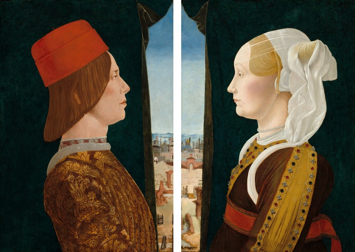 Ercole de’ Roberti, Dittico Bentivoglio (Giovanni II e Ginevra Bentivoglio), 1473 74, Washington, National Gallery of Art, Samuel H. Kress Collection