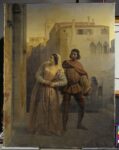 Francesco Hayez, La fuga di Bianca Cappello da Venezia, 1853-1854, olio su tela, 208x159,5 cm, Berlino, Staatliche Museen, Alte Nationalgalerie