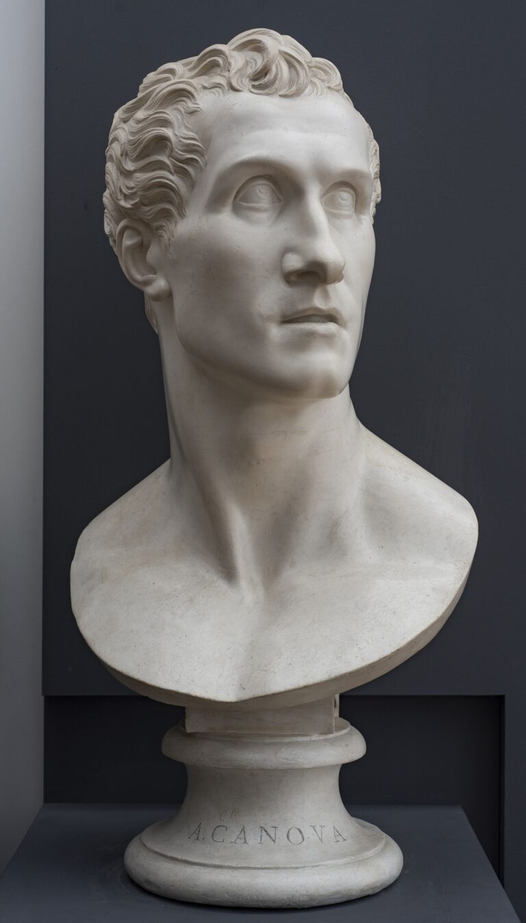 Antonio Canova, Autoritratto, 1812, gesso. Courtesy Accademia Nazionale di San Luca