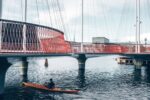 Copenaghen. The Circle Bridge (Cirkelbroen) il ponte ciclabile e pedonale progettato da Olafur Eliasson
