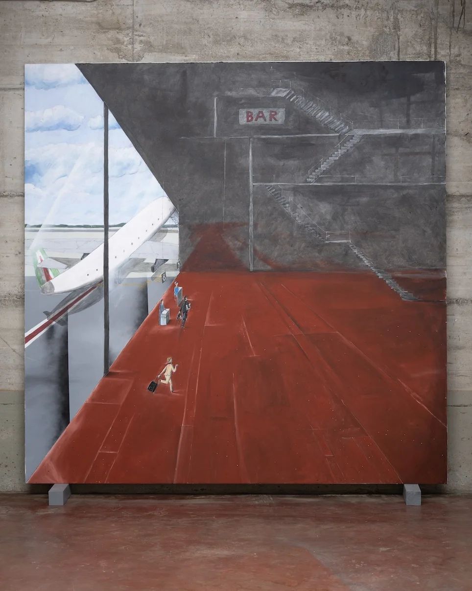 Filippo La Vaccara, Gate 9, 2022, acrilico su tela, 200 x 200 cm
