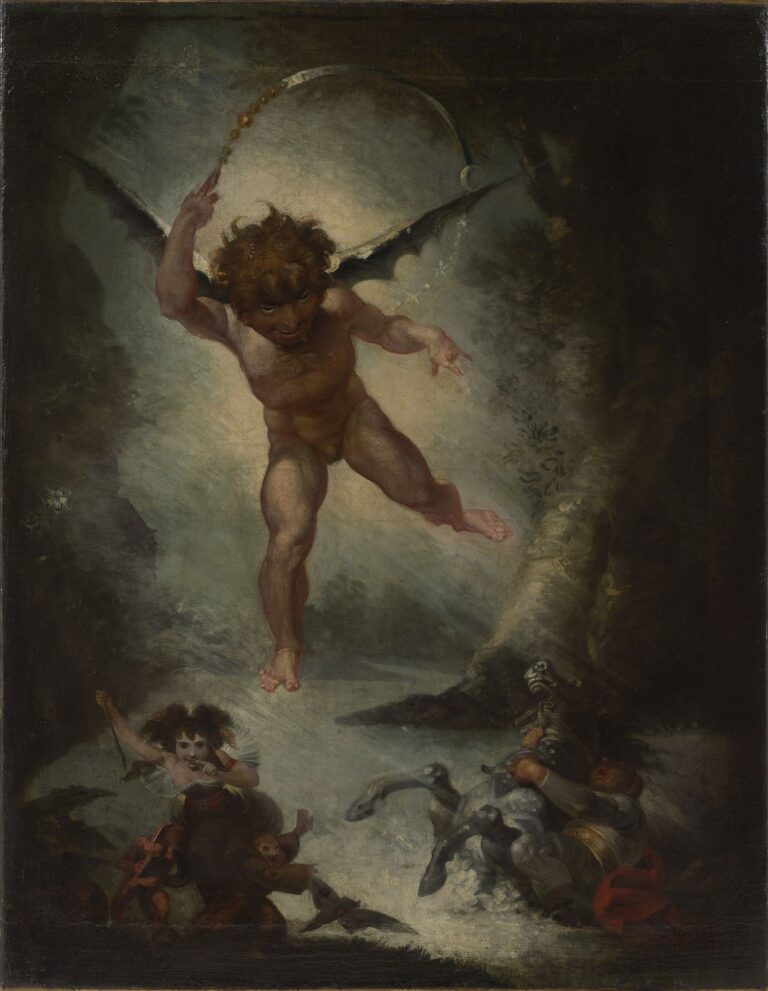 Füssli, Robin Goodfellow (Puck), 1787-90, oil on canvas, 106 x 82 cm, Museum zu Allerheiligen, Schaffhausen, Museum zu Allerheiligen, Stadt Schaffenhausen. Photo Jürg Fausch, Schaffhausen