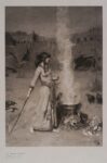 John William Waterhouse, The magic circle (Il cerchio magico), fotoincisione, Collezione Invernizzi