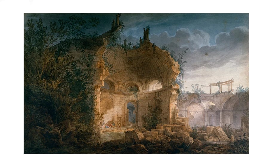Joseph Michael Gandy, Architectural Ruins. A Vision, 1798 © Sir John Soane's Museum, Londra