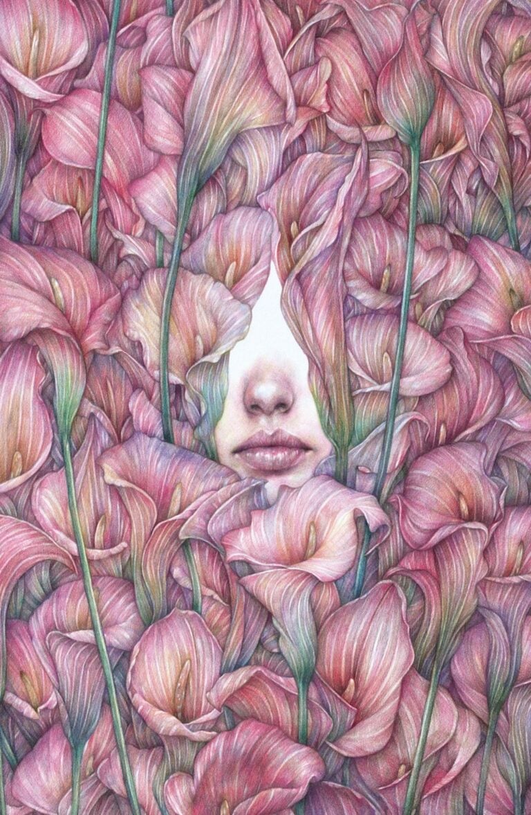 Marco Mazzoni, Flamboyant, 2022, matite colorate su carta, cm 46x30