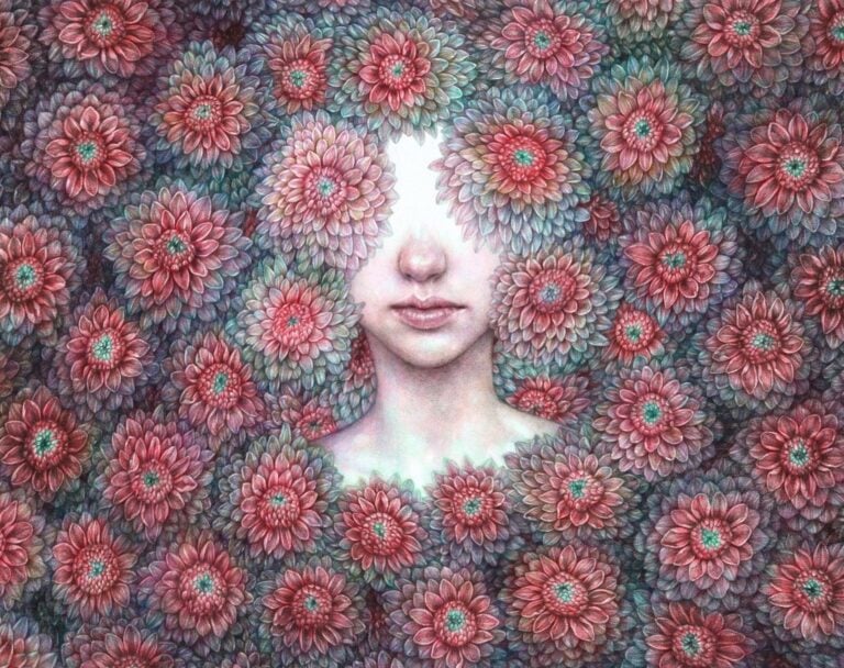 Marco Mazzoni, So close to disappear, 2022, matite colorate su carta, cm38x48