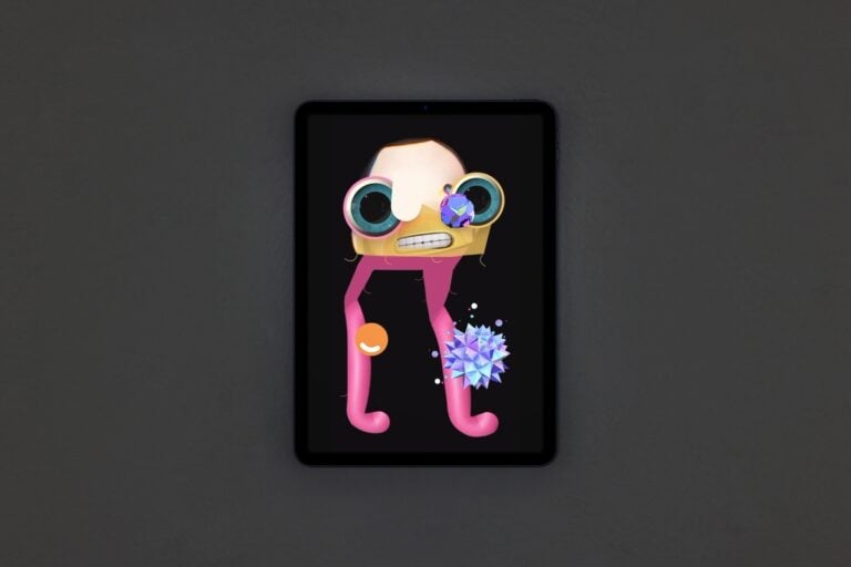 Massimo Grimaldi, Figurine, slideshow on Apple iPad Air, 2022, installation view di “Tomorrow’s Iridescence”, ZERO… Milan, 2022