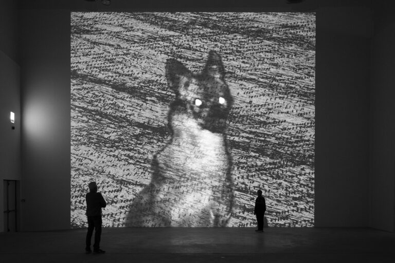 Michal Rovner, ALERT, 2022, veduta della mostra, courtesy Fondazione Merz. Photo Andrea Guermani