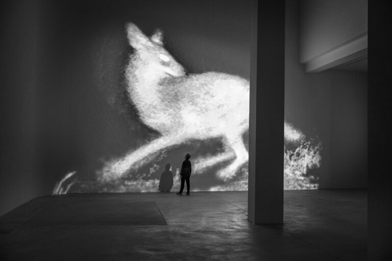 Michal Rovner, ALERT, 2022, veduta della mostra, courtesy Fondazione Merz. Photo Andrea Guermani