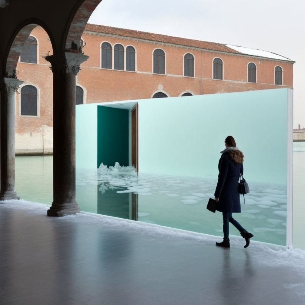Midjourney, Carola Bonfili, The Wall, Venice Italian Pavillion