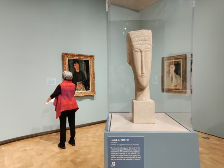 Modigliani Up Close, installation view at Barnes Foundation, Philadelphia, 2023, photo Maurita Cardone