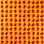 Paolo Scheggi, Inter-ena-cubo, 1967, Moduli di cartone arancione fustellato e plexiglas, 102 x 102 x 11,5 cm, Collezione Franca e Cosima Scheggi, Milano