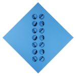 Paolo Scheggi, Intersuperficie curva, 1966, Acrilico azzurro su tre tele sovrapposte, 100 x 100 x 6,5 cm, Collezione Franca e Cosima Scheggi, Milano