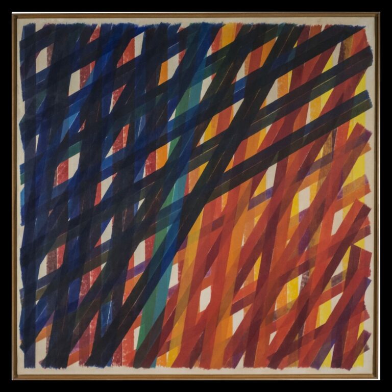 Piero Dorazio, Ottimismo pessimismo (a Giacomo Balla), 1966, olio su tela, 206x206 cm