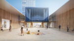 Un rendering del cortile interno del future museo - Courtesy Herzog & de Meuron