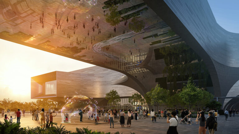 Outdoor Activity Plaza of the new Science Centre - A venue for Place- making and Community Events. Render by Negativ. The image is an artist’s impression, and final design may be subject to changes