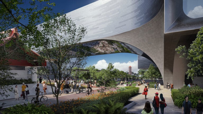 View of the new Science Centre for visitors arriving by MRT. Render by Negativ. The image is an artist’s impres- sion, and final design may be subject to changes