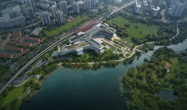 Bird’s eye view of new Science Centre. Render by Negativ. The image is an artist’s impression, and final design may be subject to changes