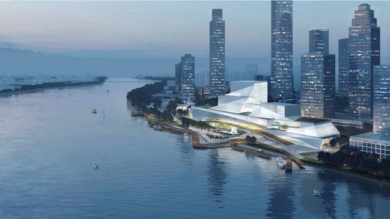 Rendering del Bai E Tan Greater Bay Art Centre. Courtesy Guangdong Museum of Art